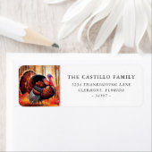 水彩トルコ秋の森感謝祭 ラベル (インサイチュ)