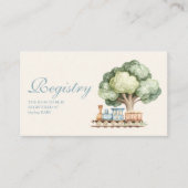 水彩トレインベビーシャワー登録 エンクロージャーカード (正面)