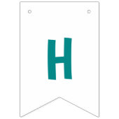 水彩トレックスカラフル恐竜の最初の誕生日 バンティングフラッグ (第1の旗)