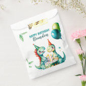 水彩トレックスカラフル恐竜の最初の誕生日 フェイバーバッグ (封をした状態)