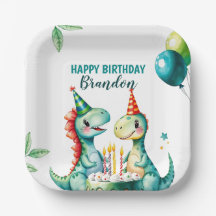 水彩トレックスカラフル恐竜の最初の誕生日