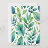 水彩トレックスカラフル恐竜の最初の誕生日 招待状 (裏面)