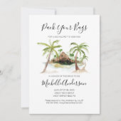 水彩トロピカルな独身最後の週末の招待状 招待状 (正面)