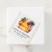 水彩トロピカルアイランドサンセット結婚ズ フェイバータグ (インサイチュ)