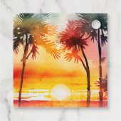 水彩トロピカルアイランドサンセット結婚ズ フェイバータグ (裏面)