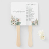 水彩トロピカルエレガンス – 結婚式 プログラム ハンドファン (正面&裏面)