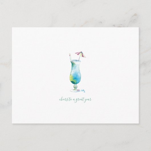 水彩トロピカルカクテル シーズンポストカード (正面)