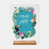 水彩トロピカルカード&ギフトティール（緑がかった色）ID577 アクリルサイン (正面)