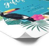 水彩トロピカルカード&ギフトティール（緑がかった色）ID577 ポスター (角)