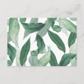 水彩トロピカルグリーンウェディング ウィッシュ ウェル エンクロージャーカード (裏面)