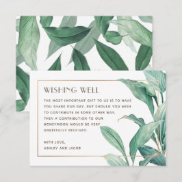 水彩トロピカルグリーンウェディング ウィッシュ ウェル エンクロージャーカード