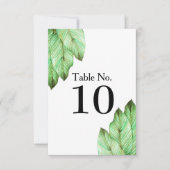 水彩トロピカルグリーンウェディング 招待状 (正面)