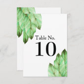 水彩トロピカルグリーンウェディング 招待状 (正面/裏面)