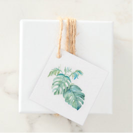 水彩トロピカルグリーンウェルカムタグ フェイバータグ