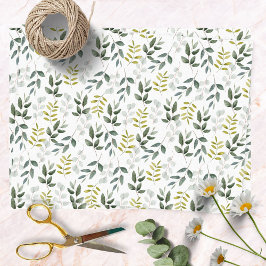 水彩トロピカルグリーン離れ自然パターン 薄葉紙