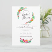 水彩トロピカルサマービーチブライダルシャワー 招待状 (スタンド正面)