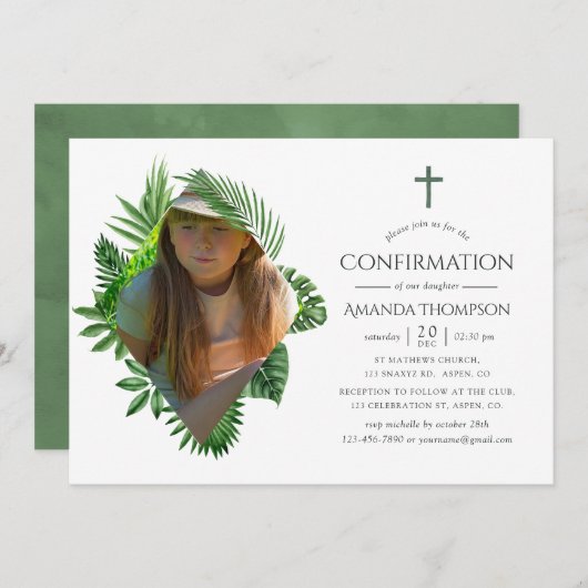 水彩トロピカルサマー確認 招待状 (正面/裏面)