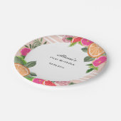 水彩トロピカルシトラスミニマル誕生日 ペーパープレート (アングル)