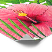 水彩トロピカルズ結婚ウェルカム ポスター (角)