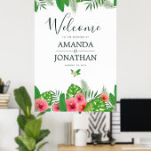 水彩トロピカルズ結婚ウェルカム ポスター (ホームオフィス)