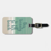 水彩トロピカルターコイズビーチラゲージタグ ラゲッジタグ (正面横)