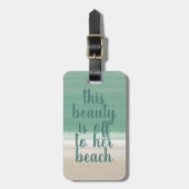 水彩トロピカルターコイズビーチラゲージタグ ラゲッジタグ (正面縦)