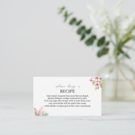 水彩トロピカルドリームズピンクの花レシピ車 エンクロージャーカード (スタンド正面)