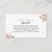 水彩トロピカルドリームズピンクの花レシピ車 エンクロージャーカード (正面)