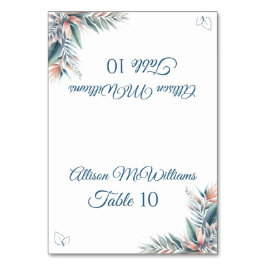 水彩トロピカルドリー結婚ムのベジタリアンアイコン テーブルナンバー