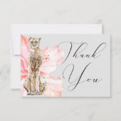 水彩トロピカルハイビスカスサファリヒョウ サンキューカード (正面)