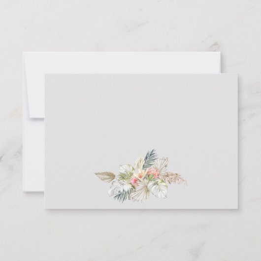 水彩トロピカルハイビスカスサファリレオパード サンキューカード (裏面)