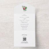 水彩トロピカルハイビスカスサマーウェディング オールインワン招待状 (内側)