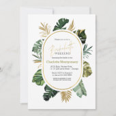 水彩トロピカルバチェロレッテウィークエンド計画 招待状 (正面)