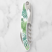水彩トロピカルパームグリーンリーモノグラム ソムリエナイフ (裏面)