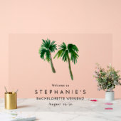 水彩トロピカルパームツリーズバチェロレッテ アクリルサイン (ウェディング)