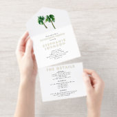 水彩トロピカルパームツリーズバチェロレッテ オールインワン招待状 (切り取り部)