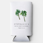 水彩トロピカルパームツリーズバチェロレッテ スリム缶クーラー (正面)