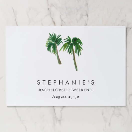 水彩トロピカルパームツリーズバチェロレッテ ペーパーパッド (正面)