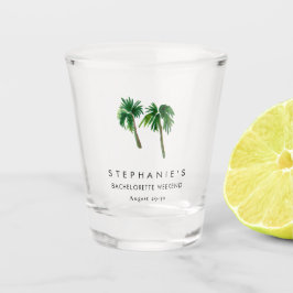 水彩トロピカルパームツリー  卒業前最後の女友達パーティー   ショットグラス