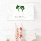 水彩トロピカルパームツリー  花嫁 横断幕 (インサイチュ)