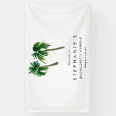 水彩トロピカルパームツリー  花嫁 横断幕 (縦)