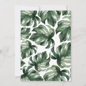 水彩トロピカルパームリーフの結婚発表 案内状 (裏面)