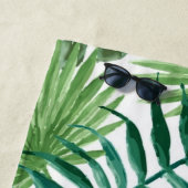 水彩トロピカルパームリーフウィークエンドビーチタオル ビーチタオル (インサイチュ)