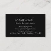 水彩トロピカルパーム緑葉色ブラック 名刺 (裏面)