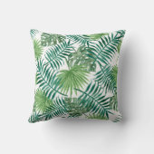 水彩トロピカルパーム葉 クッション (裏面)