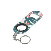 水彩トロピカルパーム，ハワイアンヒビスクス キーホルダー栓抜き (裏面アングル)