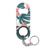 水彩トロピカルパーム，ハワイアンヒビスクス キーホルダー栓抜き (裏面)