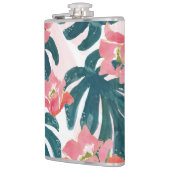 水彩トロピカルパーム，ハワイアンヒビスクス フラスク (左)