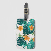 水彩トロピカルパーム,ハワイアンヒビスクス ラゲッジタグ (正面縦)