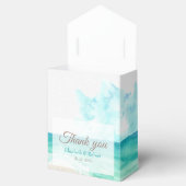 水彩トロピカルビーチとパームツリーの結婚式 フェイバーボックス (オープン)